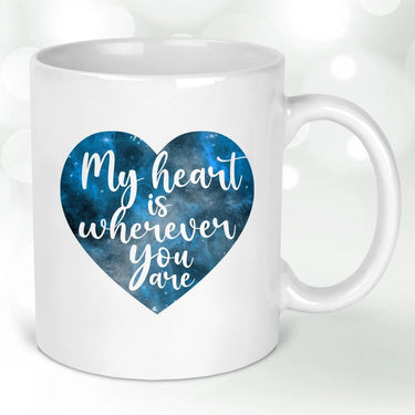 Love Embrace Mug - Valentine's Gift - Partner - Watercolour Heart Design - DENMARY